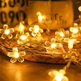 Strings Solar Flower Petal String Light LED Fairy Decorative Lamp Atmosphere Garland Decor Indoor