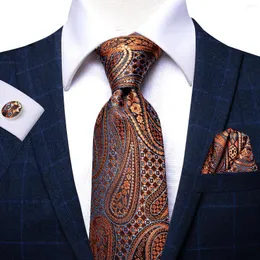 Бабочки Hi-Tie Paisley Luxury for Men Grey Brown Box Подарки мужская галстук хэкки-запонки устанавливают шелковые галстуки формальные платья бизнес