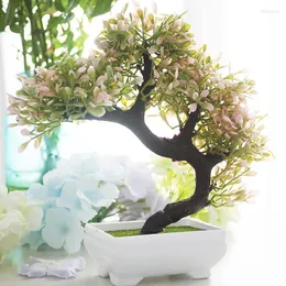 Flores decorativas Plantas de simulação Pines Árvores Bonsai Artificial Flower Fake Fake for Wedding Christmas Home Decoration