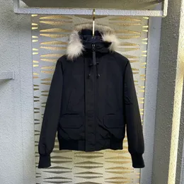 Winter-Daunenparka mit Pelzbesatz und Kapuze, Schwarz, für Damen und Herren, Oberbekleidung, Mäntel, durchgehender Reißverschluss, Größe XS-XXL