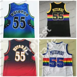 Retro Dikembe Mutombo 55 Basketbol Forması 8 Smith Yeşil Kırmızı Beyaz Dikişli Vintage Erkek Formaları