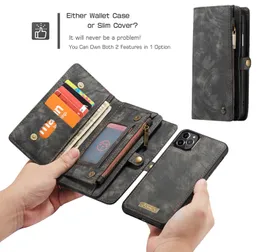 CASEME Wallet Cases Credit ID Cards Holder Cover Leather Cover مع سلك هامب لليد لـ iPhone 14 13 12 11 Pro Max XR 7 8 Plus