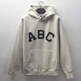 Neue Herren Damen Hoodies Mode Buchstabe ABC Grau/Schwarz Hoodie Herbst Winter Rundhals Langarm Kapuzenpullover Kleidung Sweatshirts Pullover