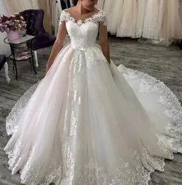 2023 vestidos de noiva lindos vestidos de noiva Apliques A Free Sleeves Longo Pesco￧o Plus Tamanho Made Made Made De Novi