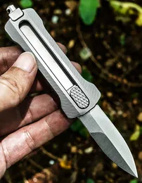 TC4 Titanium Alloy D2 Blade Pocket Knife Finestra rotta Strumento EDC da campeggio all'aperto