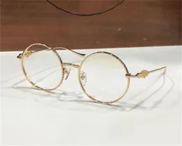 Nowe modne okulary optyczne z okrągłą metalową oprawką GORGINA-I retro prosty i wszechstronny styl z pudełkiem, w którym można wykonać soczewki korekcyjne