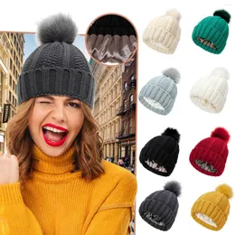 Boll Caps Idea2Lifestyle Clothing for Women Sticked Warm Cap Hatts With Faux Pom Knit Winter Womens Hat Baseball Travel