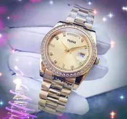 Fashion di fascia alta Diamonds Ring Watch 36mm Daty Date Time Week Mechanical Orologio orologio da datazione automatica Bracciale orologio da polso