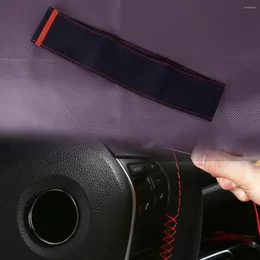 Pokrywa kierownicy 38 cm 15 "DIY Cover Protector Wrap Ręcznie szycie nić igła zamszowa skóra dopasowana do uniwersalnego samochodu wysokiej jakości