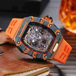 Luxury Mens Mechanics Watch Fiber Es for Men 6-pin Limited Edition Silicone Strap Sports Quartz Rm Relogio Masculino Designer Waterproof WristwatchesWCBB