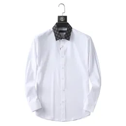 Camisa masculina tendência 2023 primavera e outono tendência coreana negócios e lazer vestido formal pequeno colarinho branco camisa branca jaqueta de mangas compridas