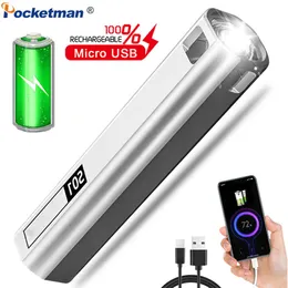 Flashlights Torches Pocketman USB Rechargeable Flashlight Pocket Torch Can Be Used As Power Bank Waterproof Flashlight with Built-in Battery L221014