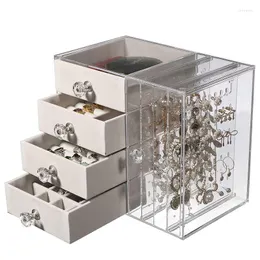 Jewelry Pouches Clear Plastic Bead Storage Box Acrylic Multi Layer Organizer For Girl Earrings Ring Display Case