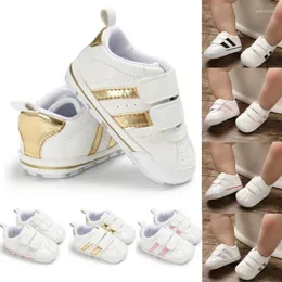 First Walkers Fashion Soft Sole Born Baby Boy Girl Pre-Walker White Pram Shoes Trainers 0-18 Months