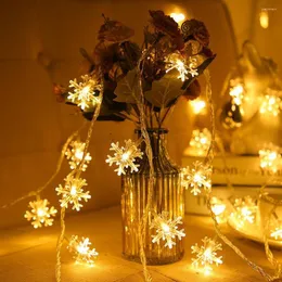 ストリングス2022 LEDストリングライトスノーフレークガーランドフェアリー照明庭の飾りホームデコレーションウェディングクリスマスクリスマスツリーランプ