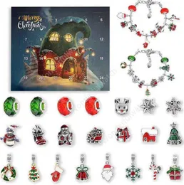 Çocuk Noel Diy Boncuklu Bilezik 24 Gün Noel Advent Takvim Kutusu Hediyesi 200pcs Daw499