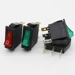 スイッチ6PCS/ロットグリーンLEDライトSPST 3PIN ON/OFF G124ボートロッカー15A/250V 20A/125VカーダッシュボードトラックRV ATV HOME