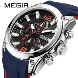 New Megir Men's Watch Trendy Fashion Multi Function Time Time Calendar Sport Quartz Mens Men's Watch 2063