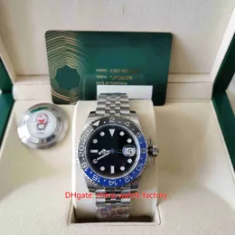 Czysta fabryka męski zegarek Super wersja 40mm GMT 126710 126710BLRO ceramiczne zegarki wodoodporne CAL.3285 ruch mechaniczne automatyczne męskie zegarki na rękę karty