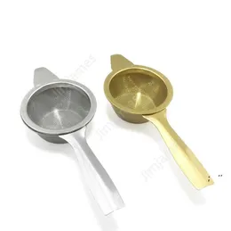 Stainless Steel Tea Strainer Filter Fine Mesh Infuser Coffee Cocktail Food Reusable Gold Silver Color 100pcs DAJ502