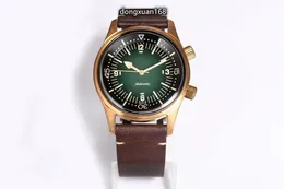 Średnica zegarka OS 42 mm przy użyciu Cal.L888.5 Ruch łukowy łuk dwustronne antyrefleksyjne szafirowe szklane lustro Brązowe obudowa skórzana opaska zegarkowa