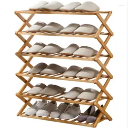 Klädlagringssko rack enkelt hushåll flerskikts vikbar bambu skåp gratis installation muebles chaussure sapateira