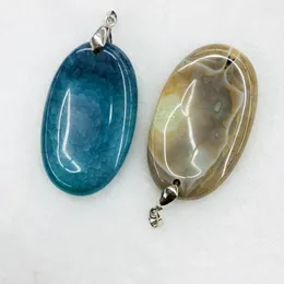 Pendant Necklaces Wholesale Mystic Sunken Chalcedony Agate Finger Massate Mixed 10pcs/lot For Geode Necklace Approx 40mm