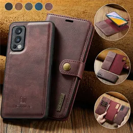 携帯電話のケース1 NORD2 5G Luxury Leather Wallet OnePlus 9 Pro Flip One Plus 9RT 8T 8 NORD 2 N200カバーW221014のための取り外し可能磁気