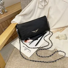 9a quality Luxurys Pochette Rock Swing Your Wings Zadig Voltaire leather handbags men's envelope tote bag Women Shoulder bag Cross body clutch wing chain bags Purses