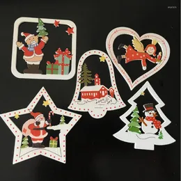 Decorazioni natalizie Stella Pendenti in legno Ornamenti Ornamento per albero di Natale Artigianato in legno fai-da-te Regalo per bambini per la casa 10 pezzi