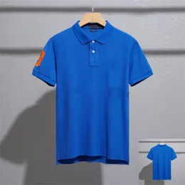 2023Sshort Camiseta com camiseta masculina Bordado de lapela de lapela de verão