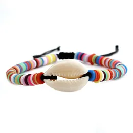 Charm Bracelets Bohemia Rainbow Bracelet Color Resin Woven Rope Shell Drop Delivery 2021 Jewelry Bracelets Dhipq