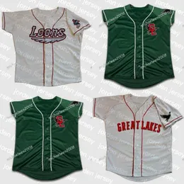 Бейсбольные майки Новые колледж Бейсбол носят мужские озера Loons White Green Custom Double Stithed Рубашки Бейсбольные майки высокое качество