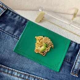 Mäns jeans designer mens lösa jeans kontra byxa affärer casual lång medusa guldpläterad knapp man svettbyxor baggy jeans för män z3jx uich