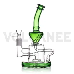 Fajki wodne 8.3 cala Recycler Dab Rigs Grube szklane Bongo Fajki wodne Gravity Bongs Bubbler Palenie Akcesoria Fajka wodna z 14mm Herb Slide