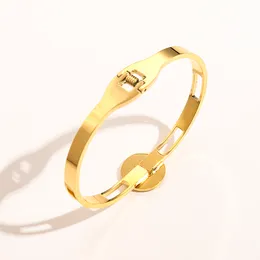 Designer di lusso Bracciale in oro Moda Uomo Donna Marca Doppia lettera Bracciali in acciaio inossidabile di alta qualità Intarsio con strass di cristallo Gioielli con bracciale di apertura