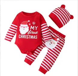 Euro American Girl Clothing Conjunto de manga longa calça de pau -calça de Natal Autumn Cotton Soft