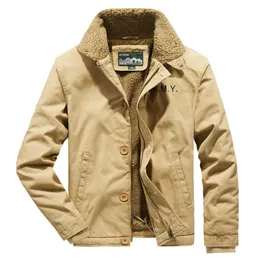 Herren Pelz Faux Pelz 2022 Winter Jacke Männer Freizeit Lammwolle Baumwolle gefütterte Samt Revers Militär Baumwolle Mantel Männlich ropa De Invierno Para Hombre T221007