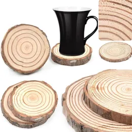 Tovagliette Rotonde in legno Slip Slice Cup Mat Tè Tazza da caffè Portabevande per la decorazione di stoviglie fai da te Durevole CF-284