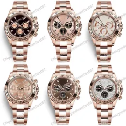 10 Style Men's Watches 116505 40mm Chocolate Dial 18k Rose Gold Natural Rubber Strap No Chronograph 2813 Sports Automatic Mechanical Men's Wrist Watch 116515