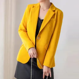 Damenanzüge, hochwertige Est-Designerjacke, Damen-Blazermantel mit tailliertem Kragen und langen Ärmeln