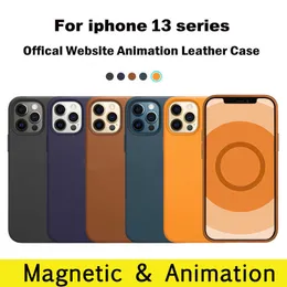 Cep Telefon Kılıfları Apple Magsafe Deri Manyetik İPhone 12 Pro MAX 12 13 Mini Kablosuz Şarj Damlası Koruma Kapağı R230904