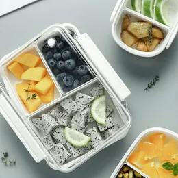 Zestawy naczyń obiadowych Japońskie kwadratowe pudełko na lunch Moda Zdrowy piknik stały kolor kawaii przechowy