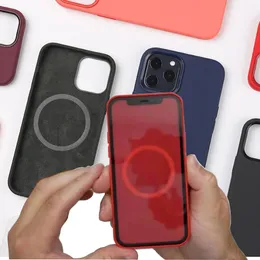 Designer mobiele telefoonhoesjes voor iPhone14 13 12 11 Pro Max plus vloeibare siliconen 12mini beschermende case magneet de originele magsafe case