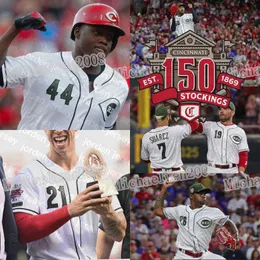 Maglie da baseball personalizzate 44 Maglia militare Aristides Aquino 2 Nicholas Castellanos Votto Eugenio Suarez Derek Dietrich Nick Senzel Jose R