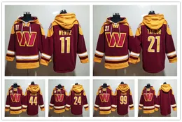 CUSTOM Hoodie Washington''Commanders''Men WOMEN Antonio Gibson John Riggins Carson Wentz Chase Young Sean Taylor Ageless Must Have Lace Up Pullover