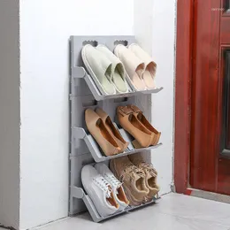 Armoire de rangement de vêtements 1/2 pièces étagère à chaussures empilable verticale pliable support à chaussures peu encombrant organisateur d'étagère EIG88