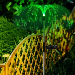 Luci meduse solari RGB che cambiano colore Lampada da giardino a LED per prato a terra Illuminazione da giardino in fibra ottica