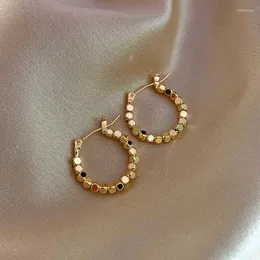 Hoop Ohrringe Kreative Gold Farbe Koreanische Geometrische Metall Für Frauen Weibliche Retro 2022 Trend Mode Schmuck