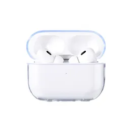 Anti-knock transparenta tydliga skyddsfall Hörlurtillbehör för Apple Airpods Pro 2 2: a Gen Airpod 3 1 mjuk TPU trådlös hörlurs headsetskydd